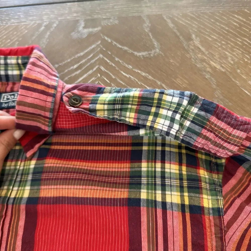 Polo Ralph Lauren Shirt Mens XL‎ RED PLAID Button Down EXCELLENT ~ Fast Ship
